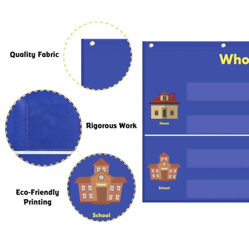 AUVCAS Classroom Attendance Chart Helping Hands Pocket Chart for Preschool Sunday School Kindergarten Daycare,36 People Cards Included - Image 2